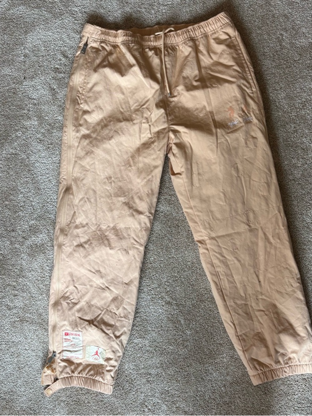 Jordan Tan Track Pants with Elastic Waist
